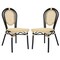 Merrick Lane Toulon Set of Two Stacking Thonet Bistro Style Chair, PE Cane Rattan Seat, and Metal Frame for Indoor/Outdoor Use